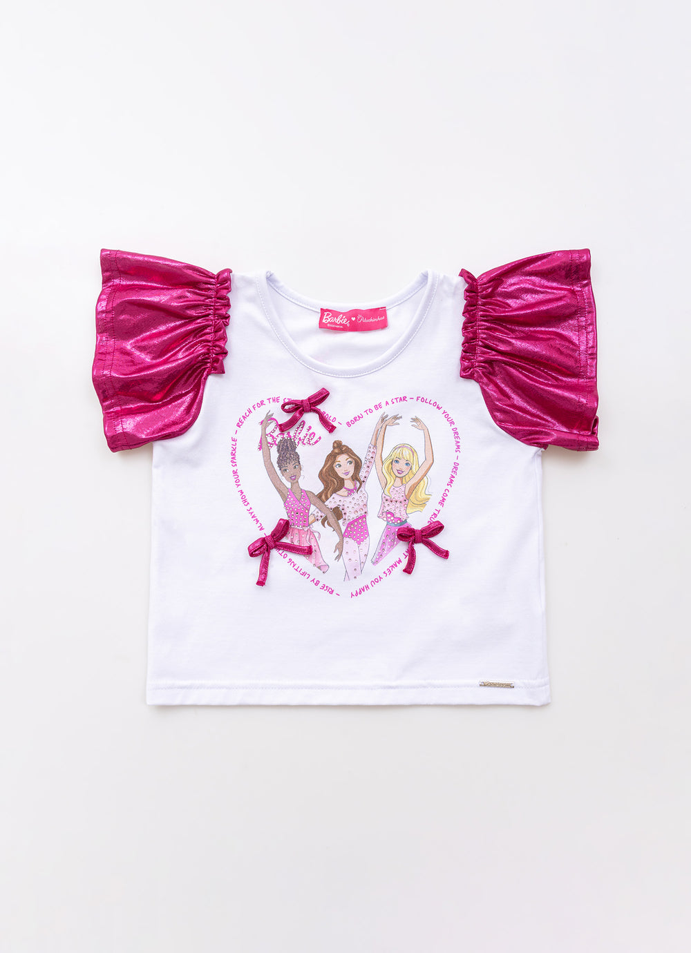 Blusa Cotton Coração Barbie