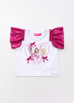 Blusa Cotton Coração Barbie