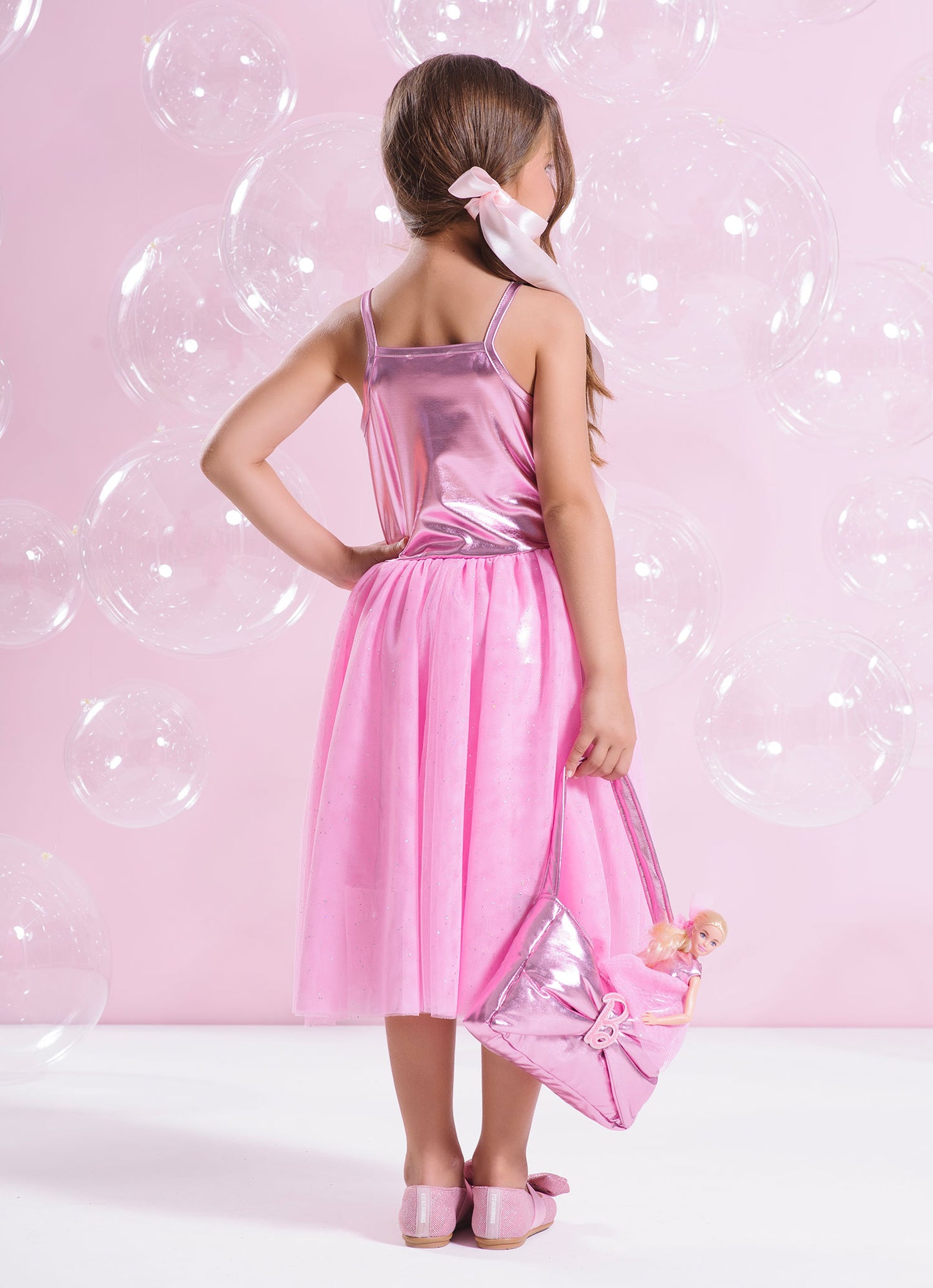 Vestido Malha Shine Barbie