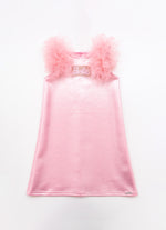 Vestido Malha Brilho Frufru Barbie