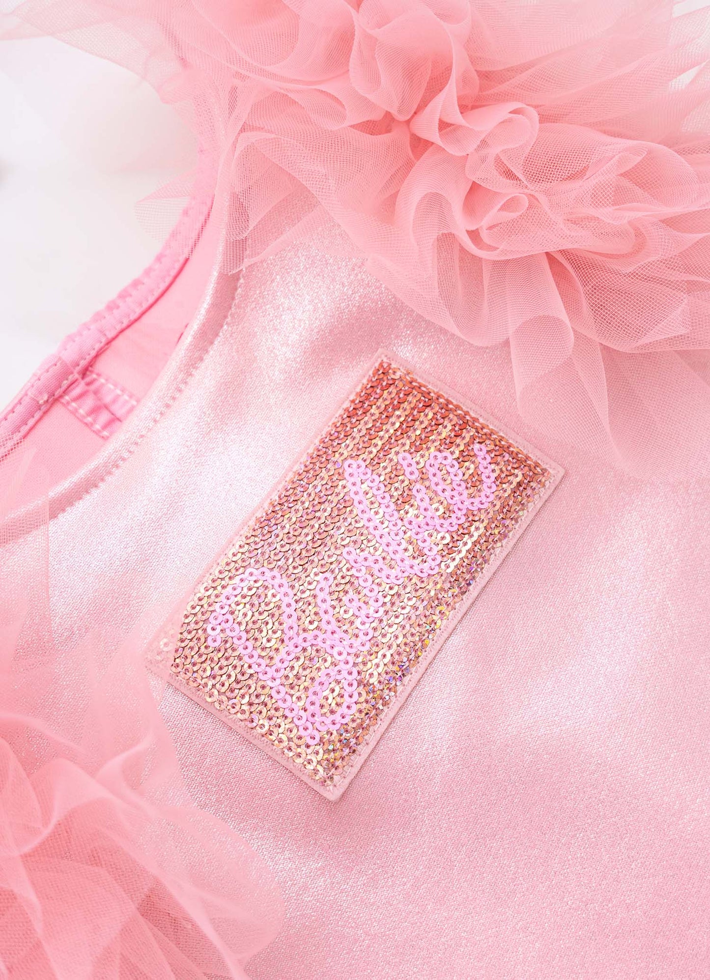 Vestido Malha Brilho Frufru Barbie