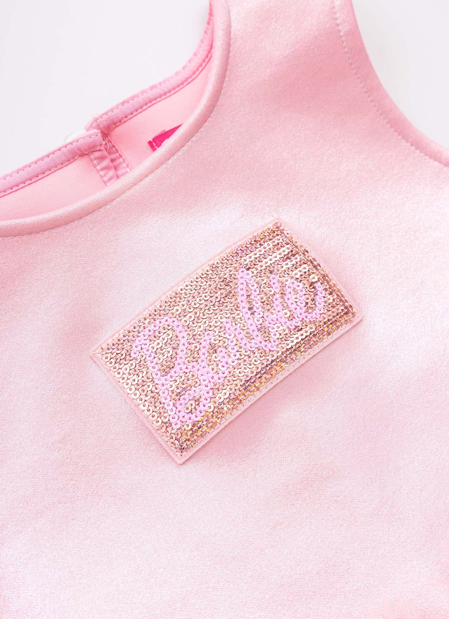 Blusa Cropped Malha Brilho Barbie