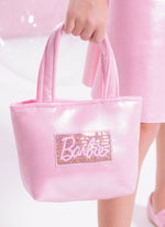 Bolsa Puffer Malha Brilho Barbie