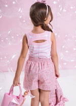 Short Saia Sarja Estampa Barbie Ballet
