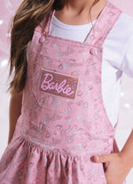 Jardineira Sarja Estampa Barbie Ballet