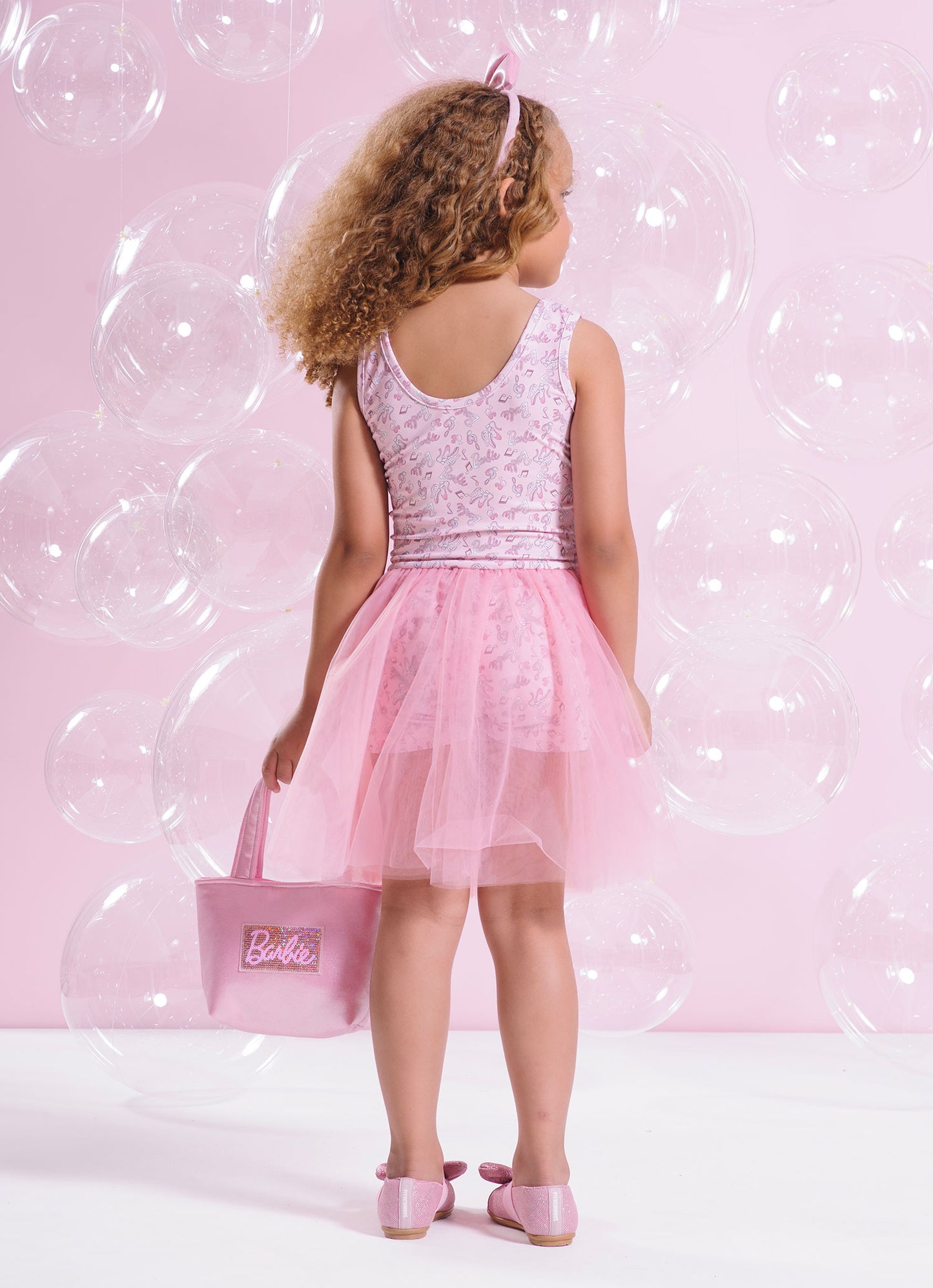 Vestido Com Short Light Estampa Barbie Ballet