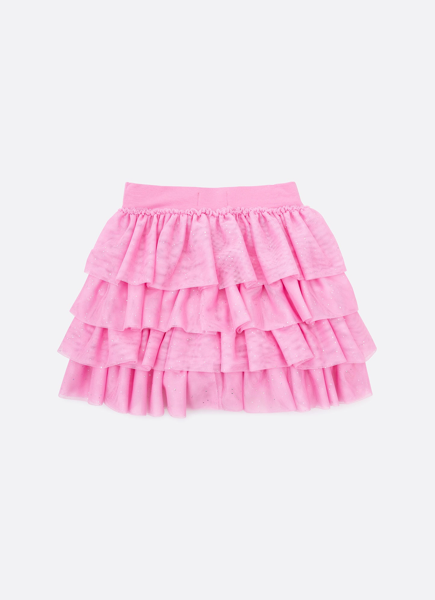 Saia Short Babados Tule Brilho Barbie