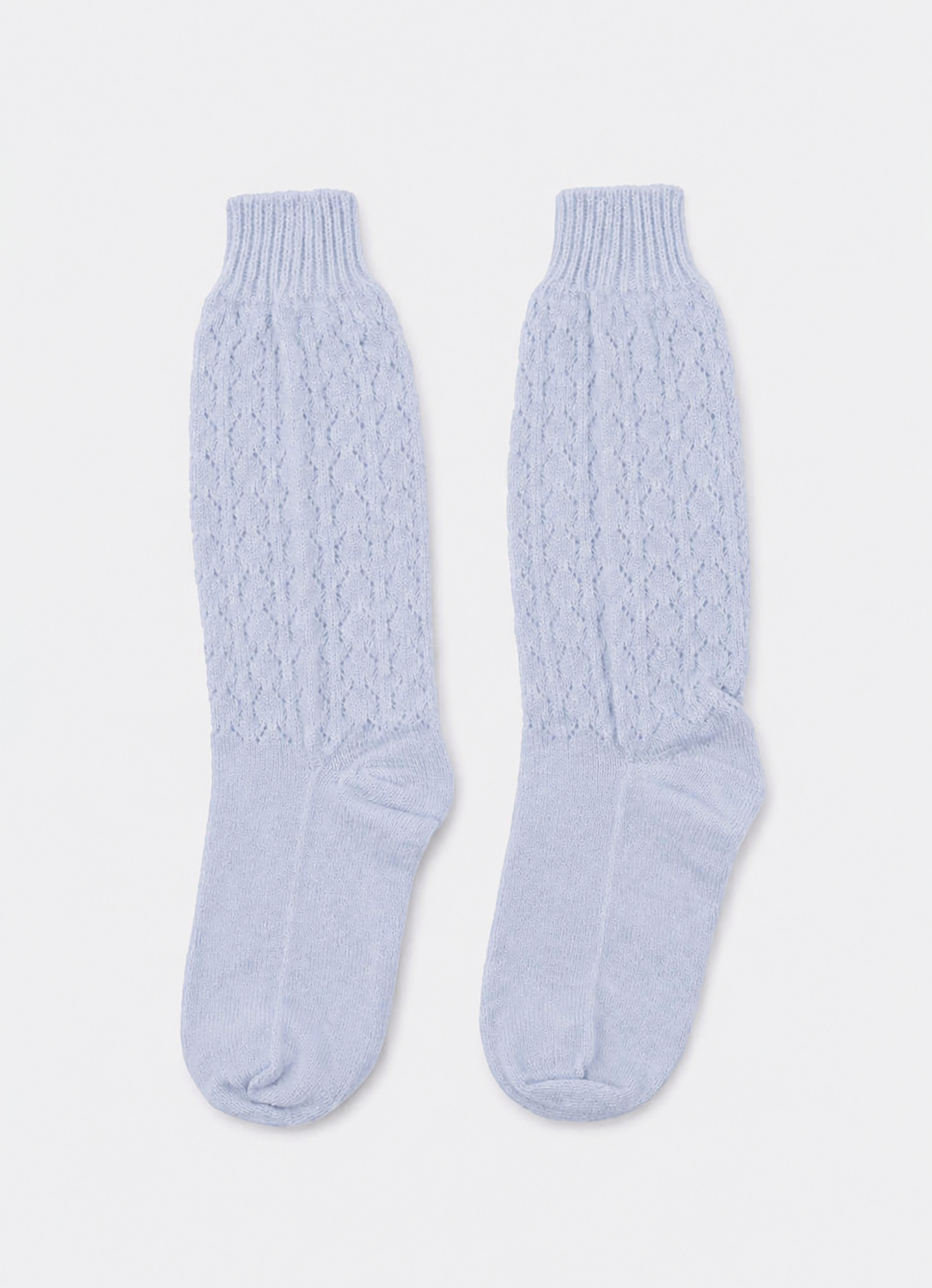 Meia Tricot Ponto Rendado Lacinhos