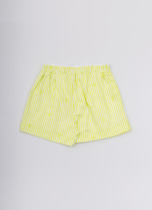 Short Algodão Cós Duplo Mini Listras Short Algodão Cós Duplo Mini Listras