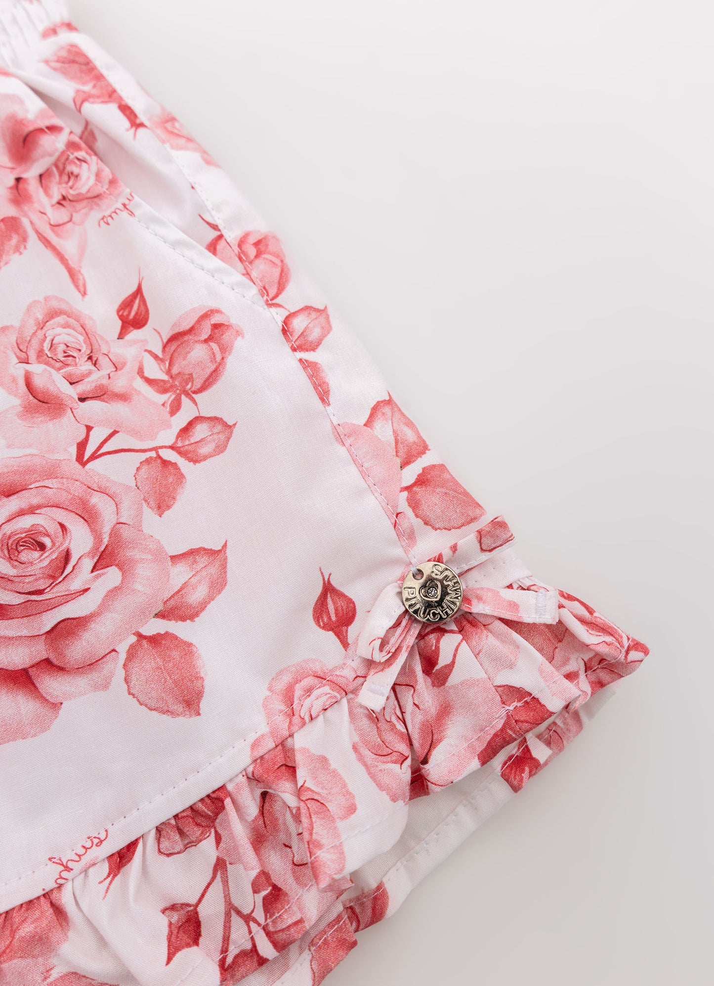 Short Algodão Estampa Floral Babado