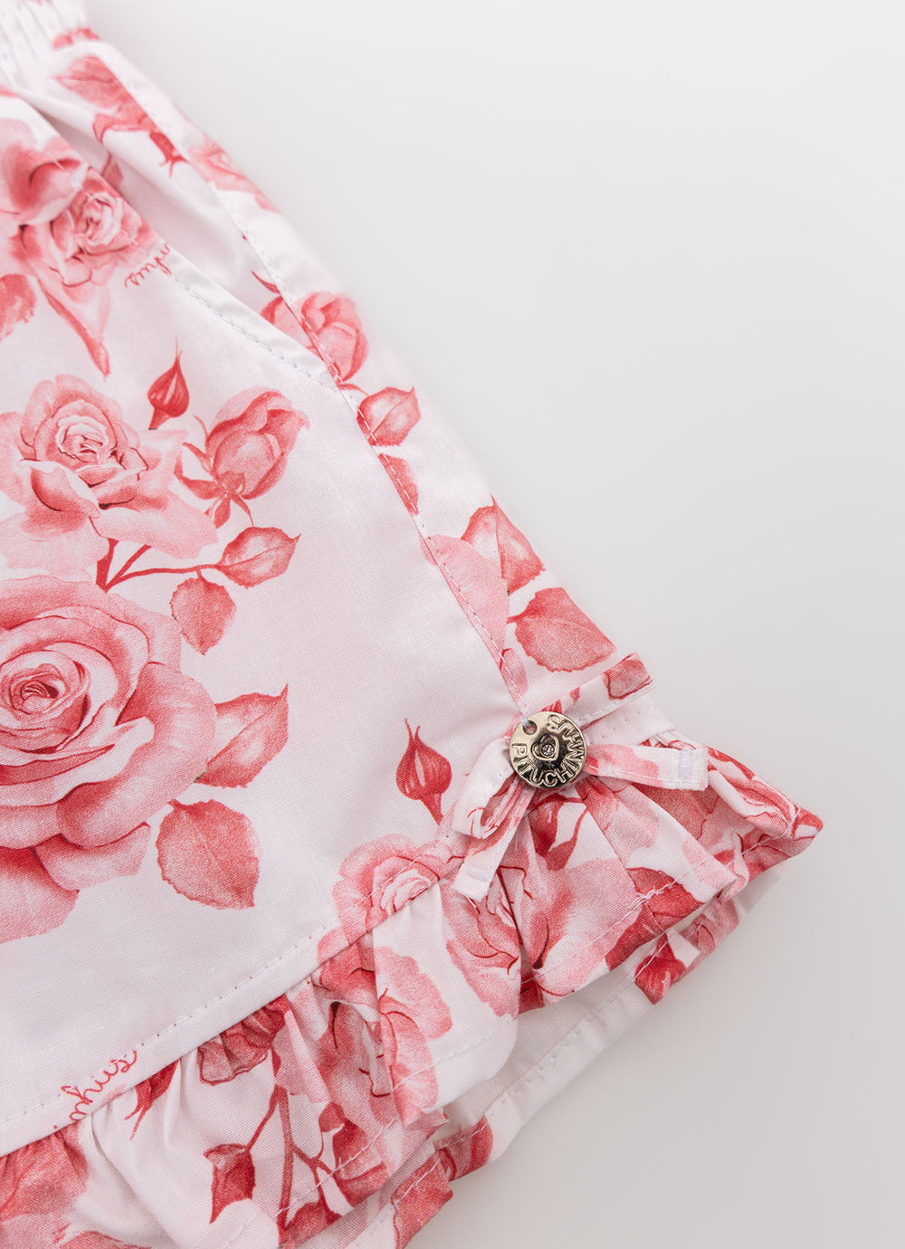 Short Algodão Estampa Floral Babado