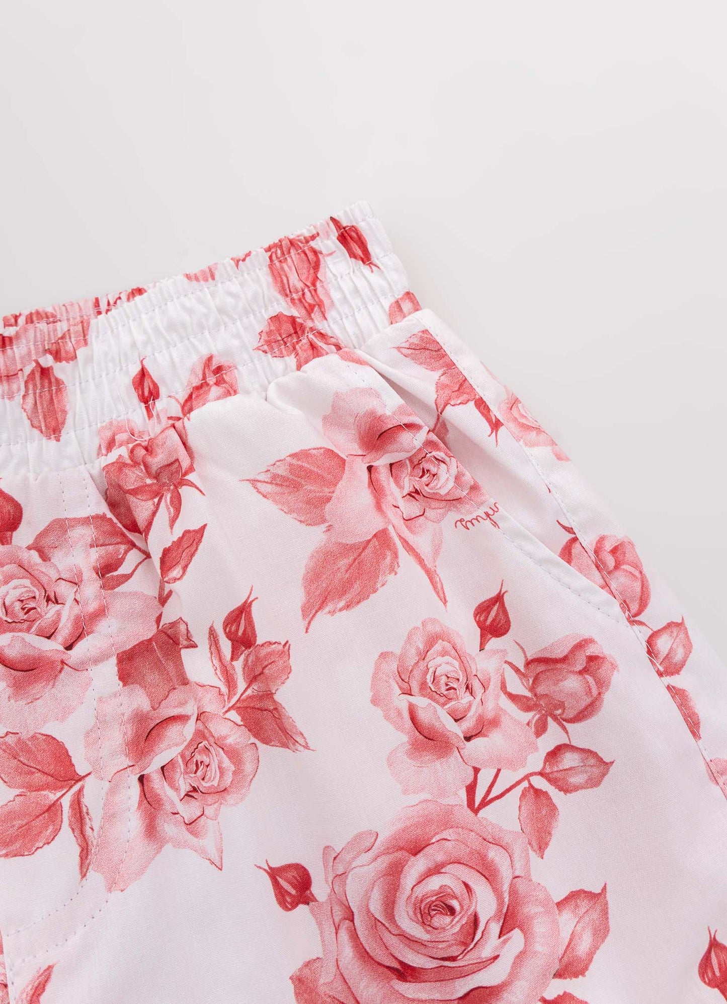 Short Algodão Estampa Floral Babado