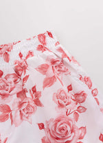 Short Algodão Estampa Floral Babado