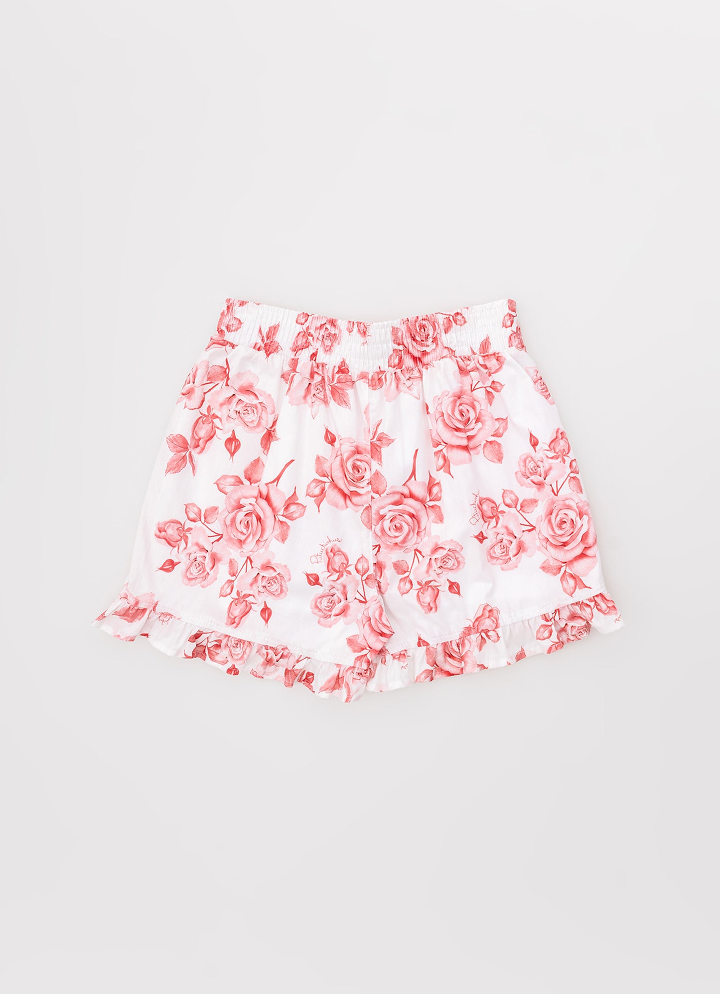 Short Algodão Estampa Floral Babado