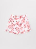 Short Algodão Estampa Floral Babado