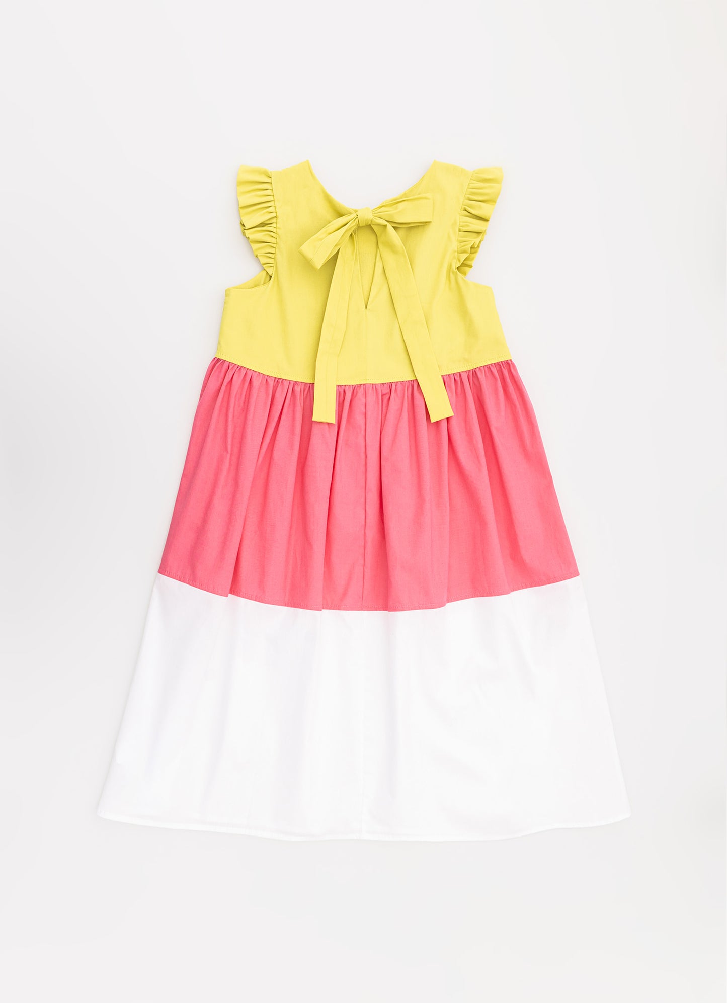 Vestido Tricoline Babados Colorido Love