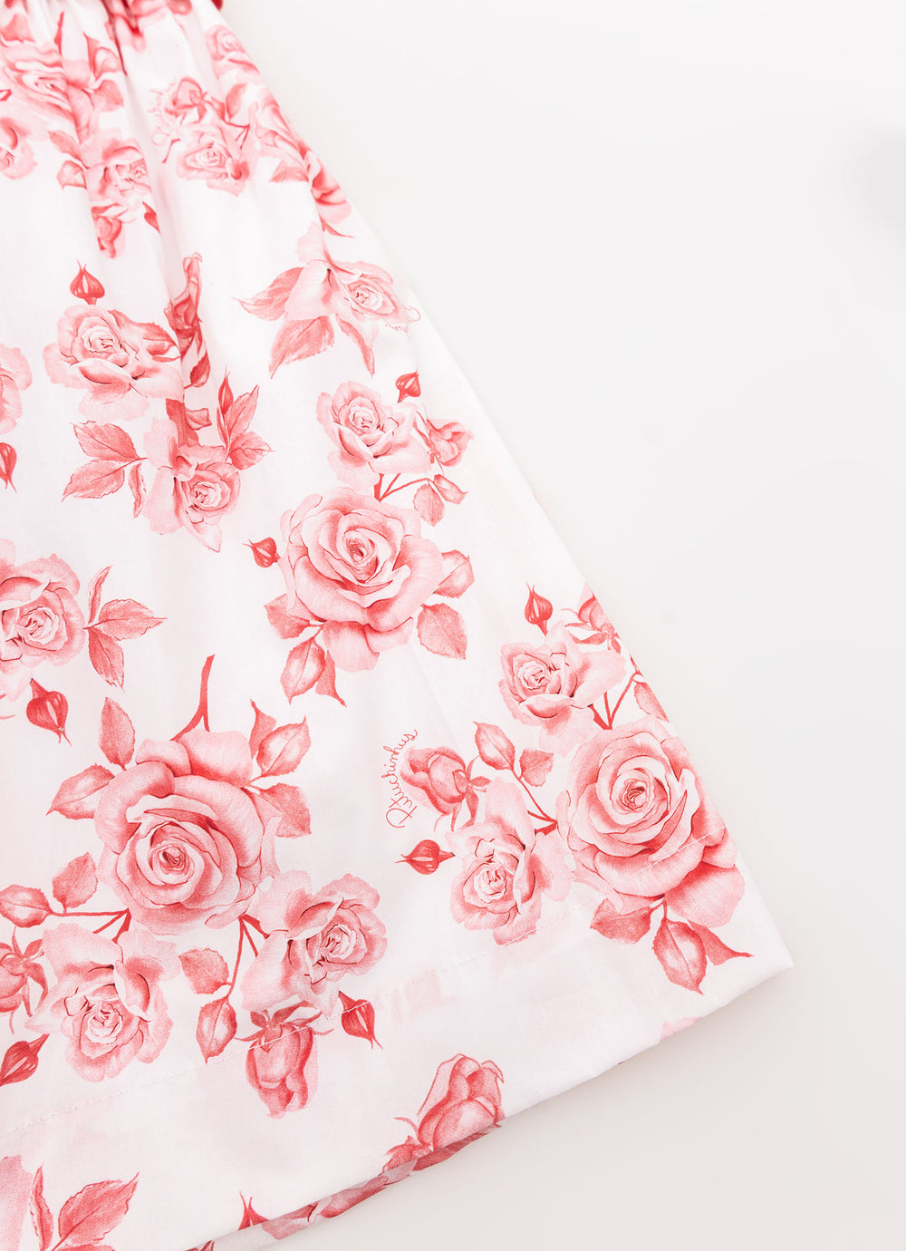 Vestido Algodão Floral Cinto Listrado