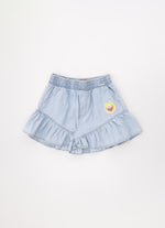 Short Jeans Fino Babado Patche Ursinha