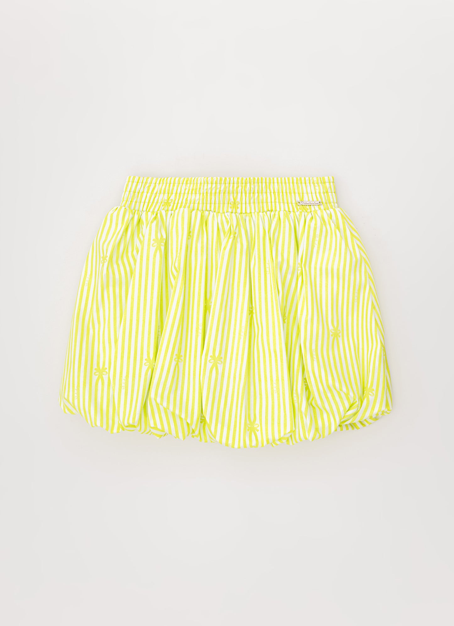 Saia Short Algodão Estampa Listrada Balonê