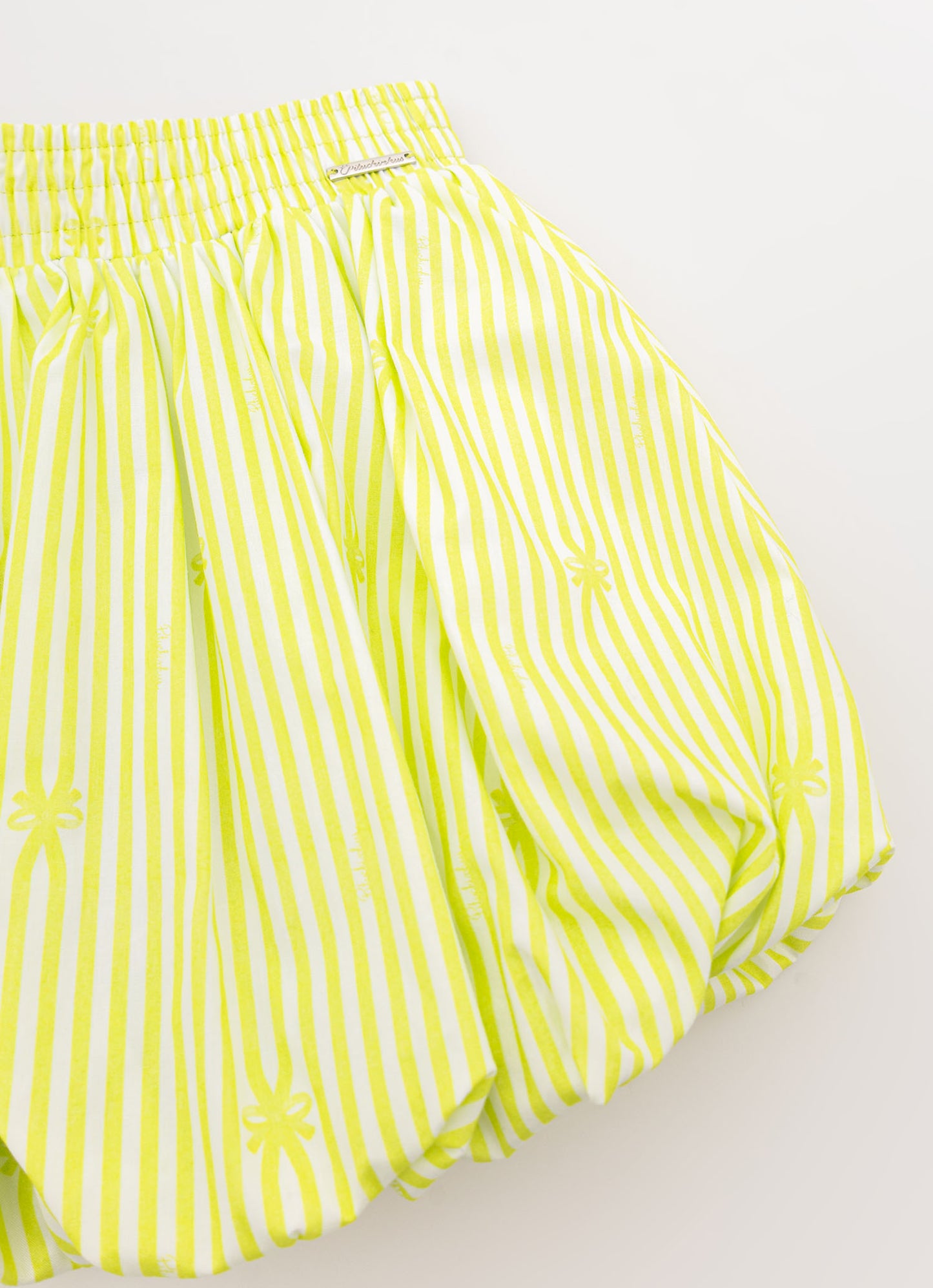 Saia Short Algodão Estampa Listrada Balonê