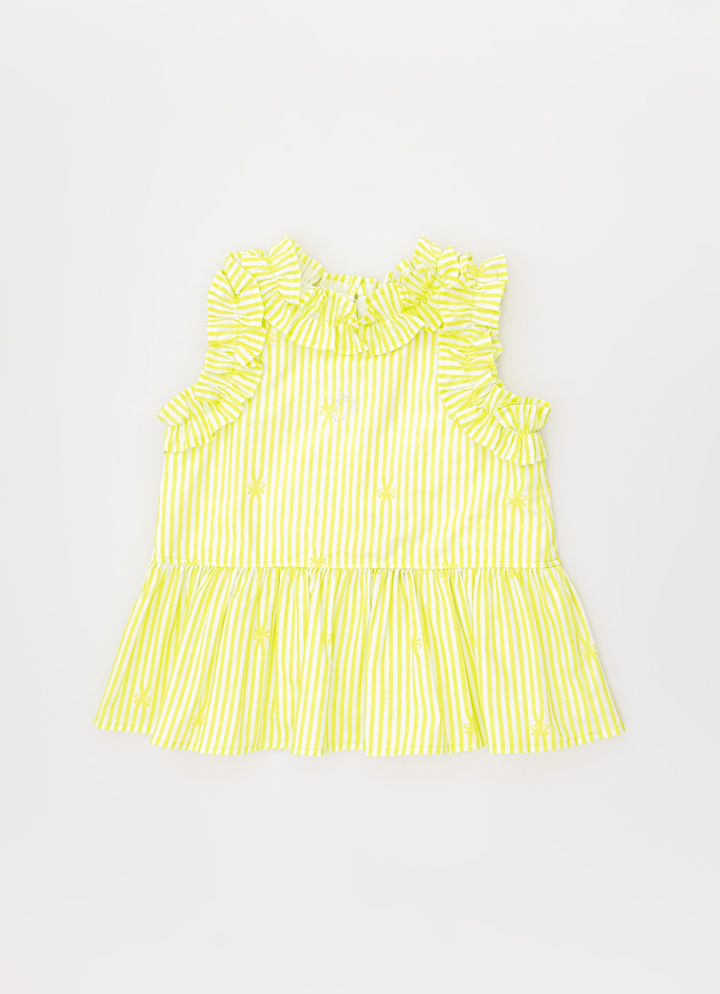 Blusa Algodão Estampa Listra Babados