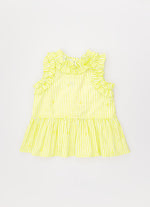 Blusa Algodão Estampa Listra Babados