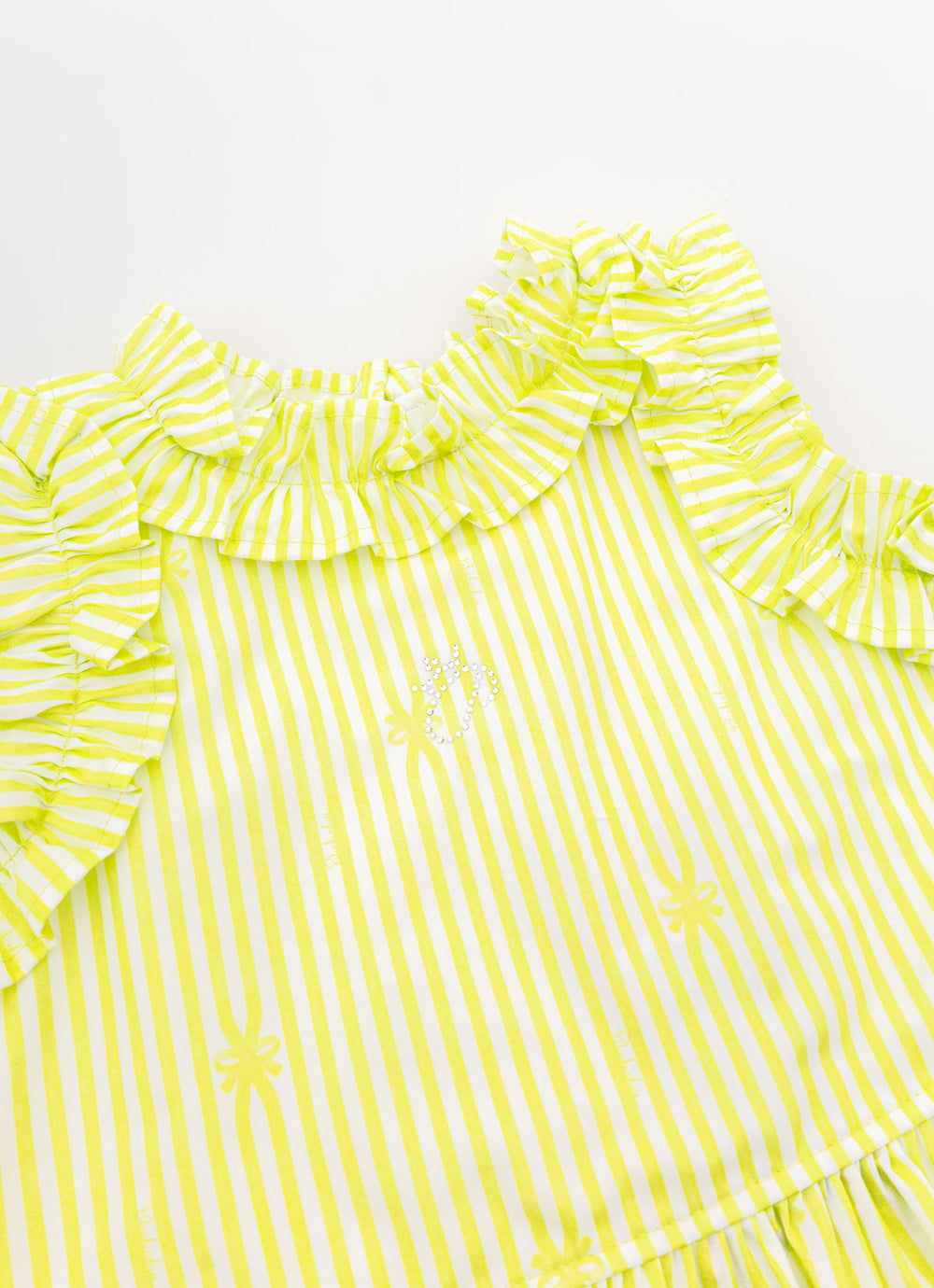 Blusa Algodão Estampa Listra Babados