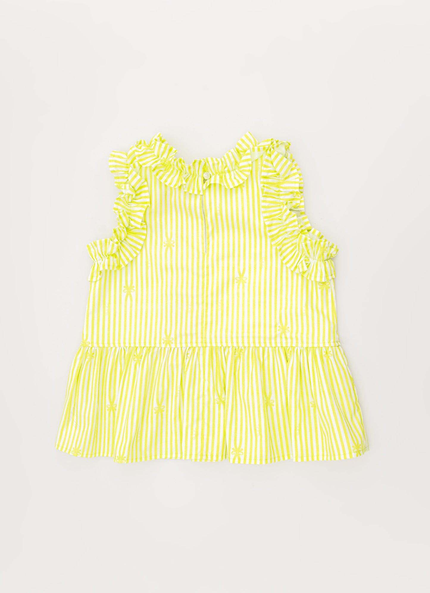 Blusa Algodão Estampa Listra Babados
