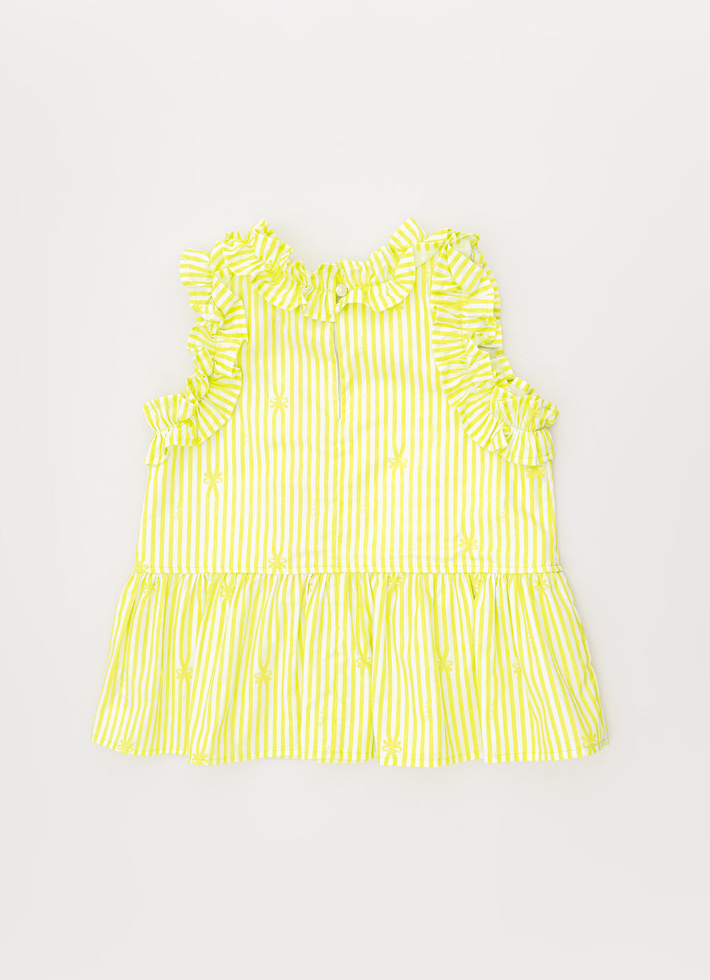 Blusa Algodão Estampa Listra Babados