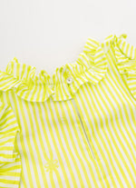 Blusa Algodão Estampa Listra Babados