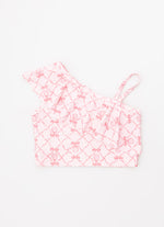 Blusa Cropped Light Estampa Raquetes