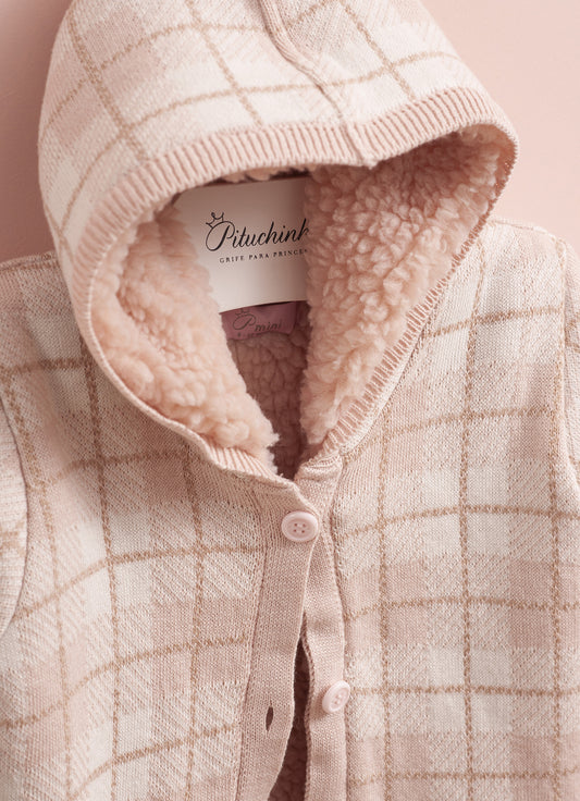 Casaco Tricot Xadrez Forro Carneirinho Pmini Casaco Tricot Xadrez Forro Carneirinho Pmini