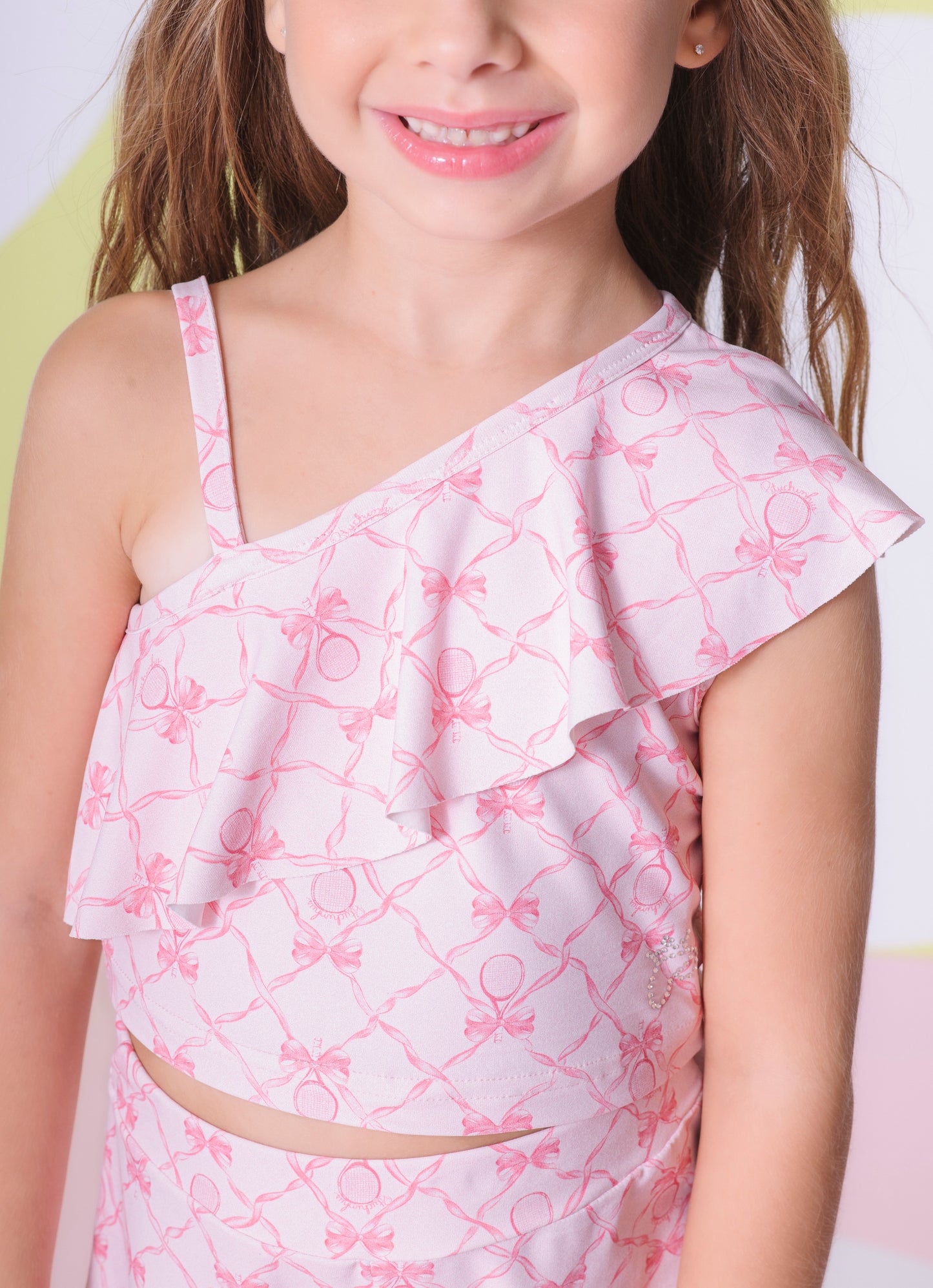 Blusa Cropped Light Estampa Raquetes