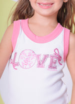 Regata Ribana Serigrafia Love Floral Cristal