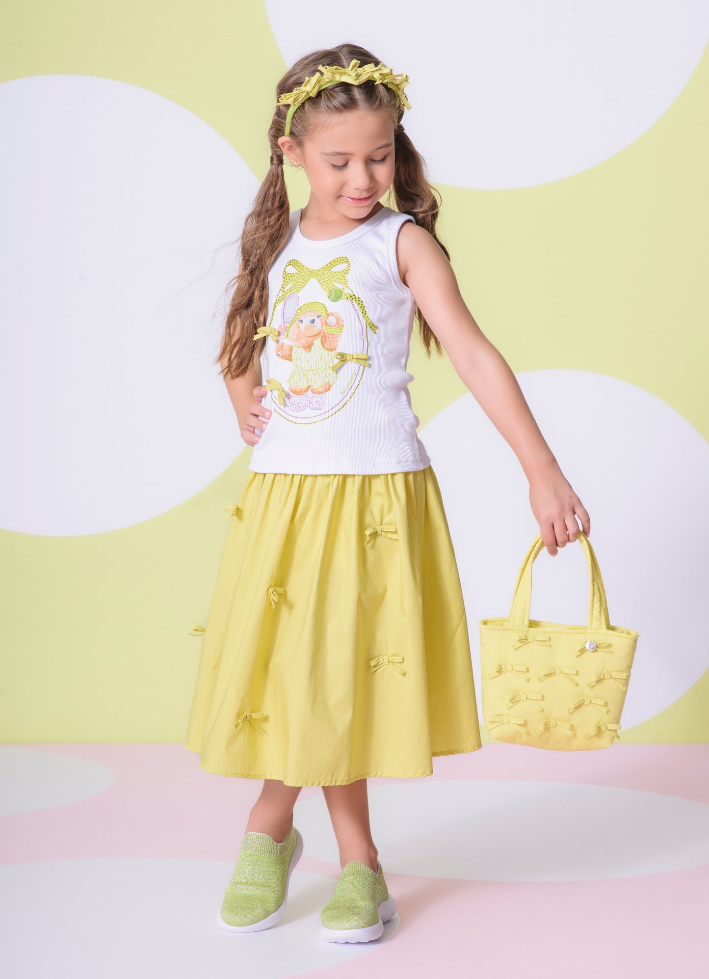 Bolsa Puffer Tricoline Mini Laços