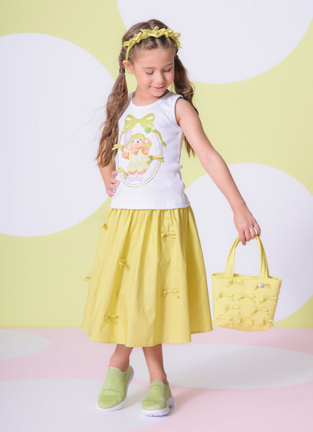 Bolsa Puffer Tricoline Mini Laços