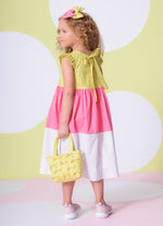 Vestido Tricoline Babados Colorido Love