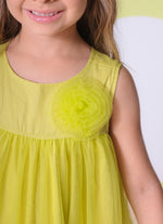 Vestido Tule Frufru Barrado