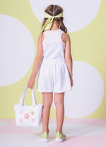 Saia Short Malha Piquet Pregas Patche