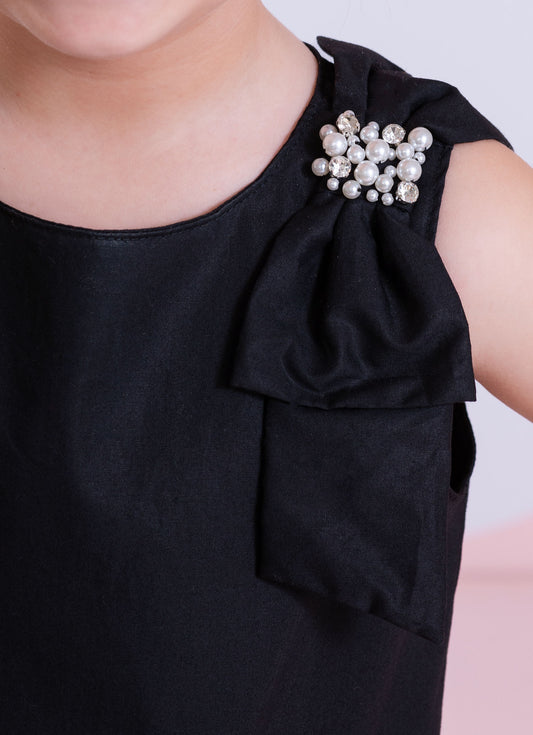 Blusa Tricoline Laços Ombros Bordados Blusa Tricoline Laços Ombros Bordados