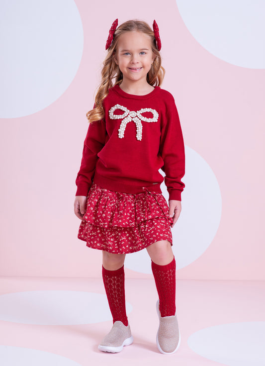 Meia Tricot Ponto Rendado Lacinhos Meia Tricot Ponto Rendado Lacinhos