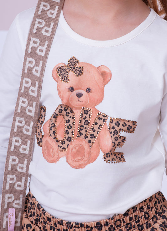 Blusa Cotton Ursinha Love Blusa Cotton Ursinha Love