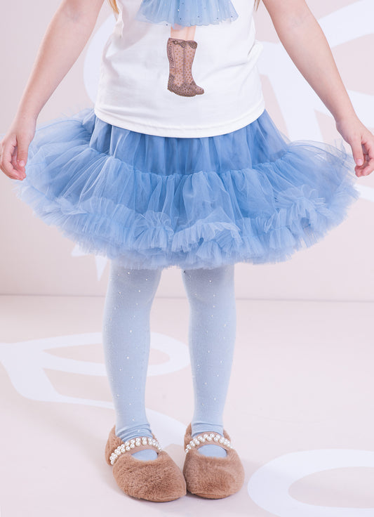 Saia Short Tule Babado Frufru Saia Short Tule Babado Frufru