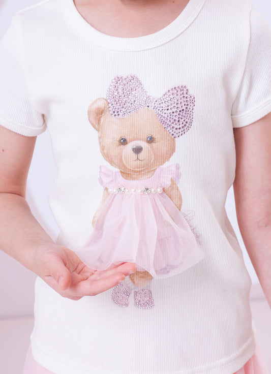 Blusa Ribana Ursinha Saia Tule Bordado Blusa Ribana Ursinha Saia Tule Bordado