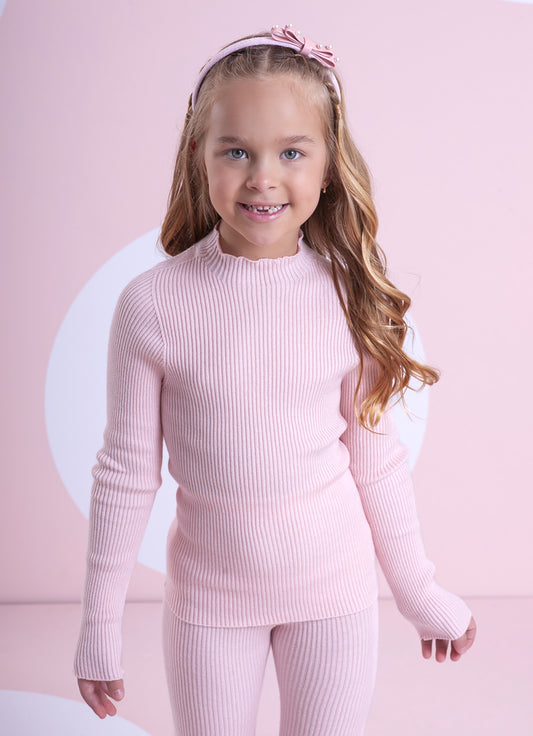 Blusa Tricot Canelada Sem Costura P Cristal Blusa Tricot Canelada Sem Costura P Cristal