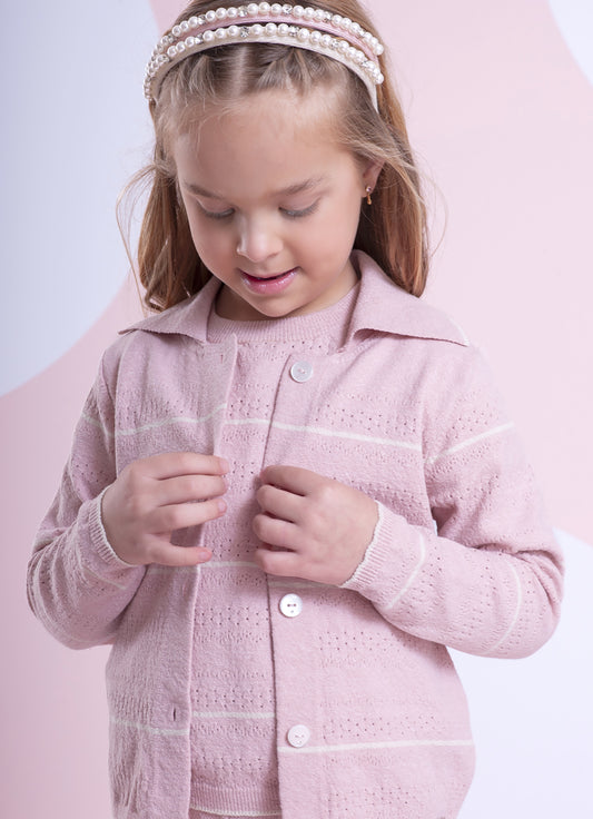 Casaco Tricot Gola Mix de Pontos Casaco Tricot Gola Mix de Pontos