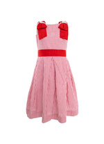 Vestido Algodão Listrado Maxi Laço Natal