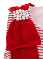 Vestido Algodão Listrado Maxi Laço Natal