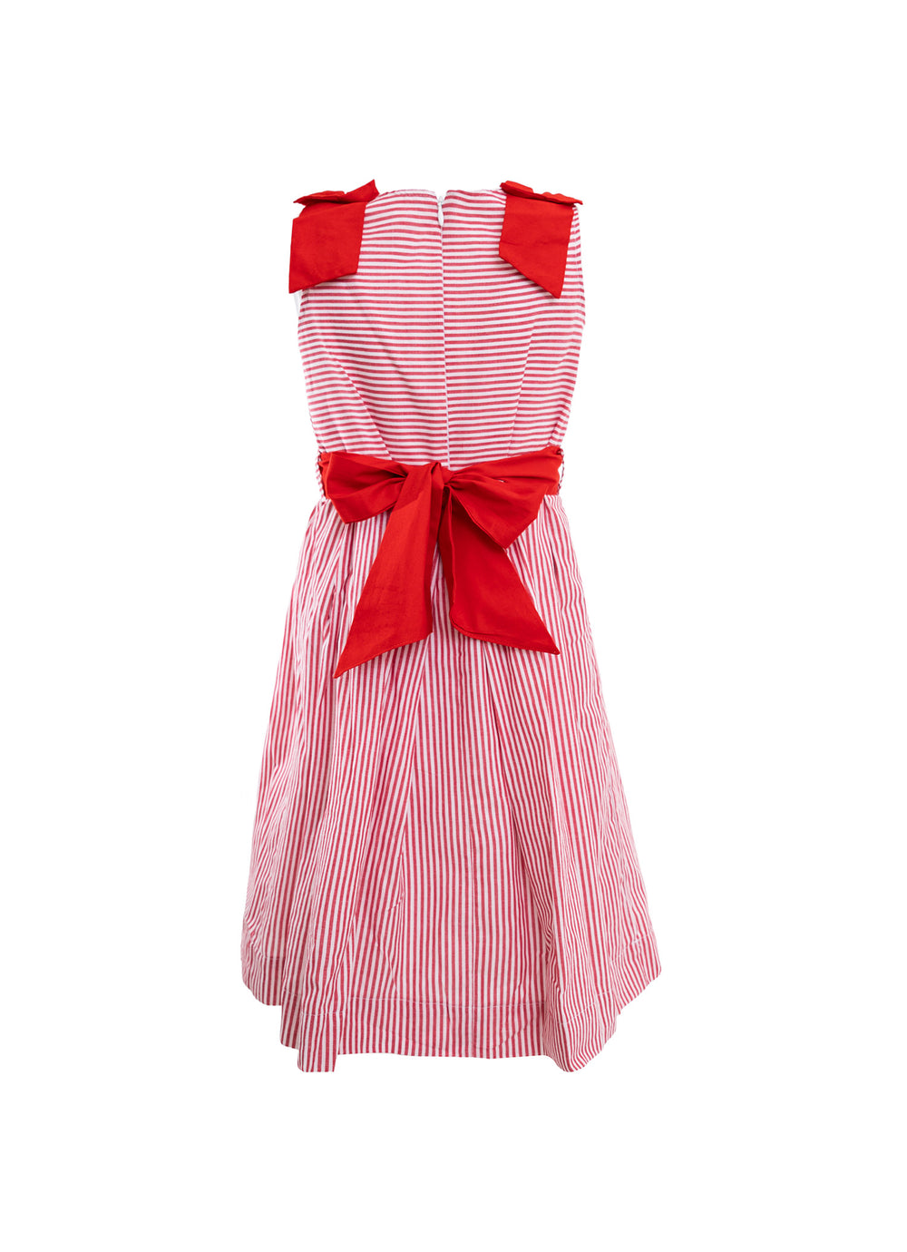 Vestido Algodão Listrado Maxi Laço Natal