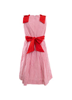 Vestido Algodão Listrado Maxi Laço Natal